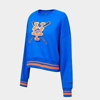 Women's Pro Standard New York Mets MLB Mashup Rib Crewneck Sweatshirt