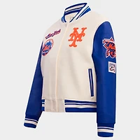Women's Pro Standard New York Mets MLB Mash Up Rib Wool Varsity Jacket