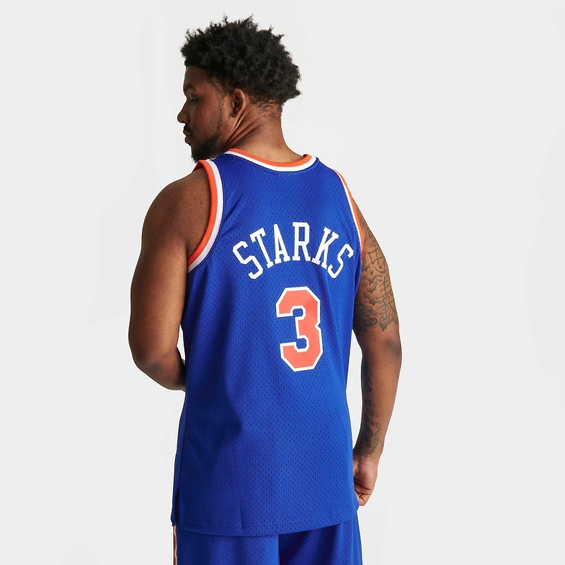 Men's Mitchell & Ness New York Knicks NBA John Starks 1991-92 Away Swingman Basketball Jersey