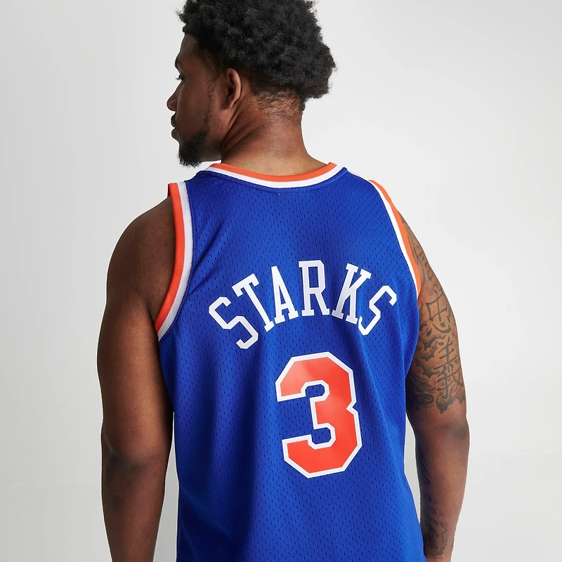 Men's Mitchell & Ness New York Knicks NBA John Starks 1991-92 Away Swingman Basketball Jersey
