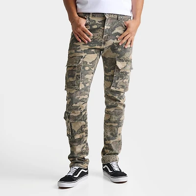 Men's Smoke Rise Camouflage Utility Cargo Denim Jeans