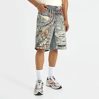 Men's PREME Chain Baggy Denim Jean Shorts