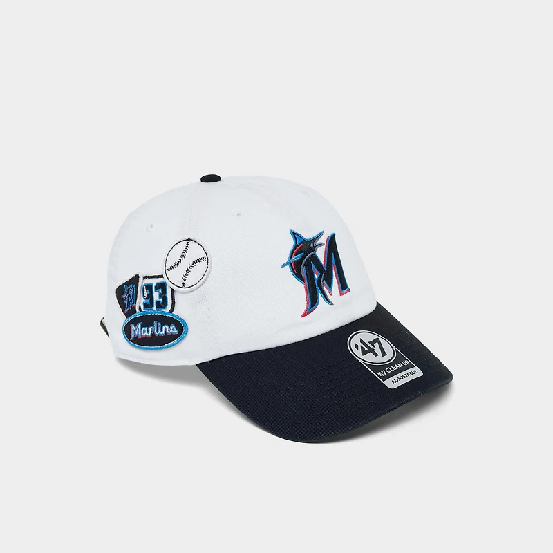 '47 Miami Marlins MLB Badges Clean Up Strapback Hat
