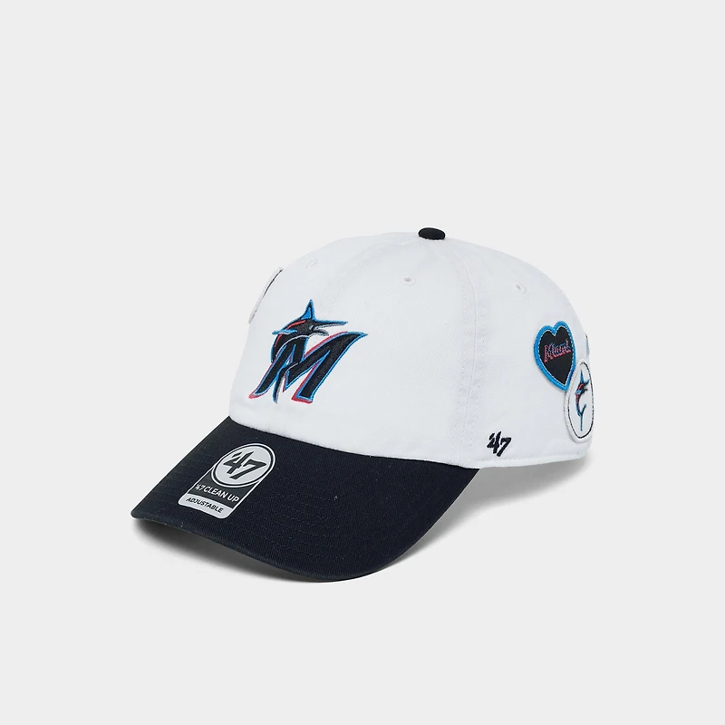 '47 Miami Marlins MLB Badges Clean Up Strapback Hat