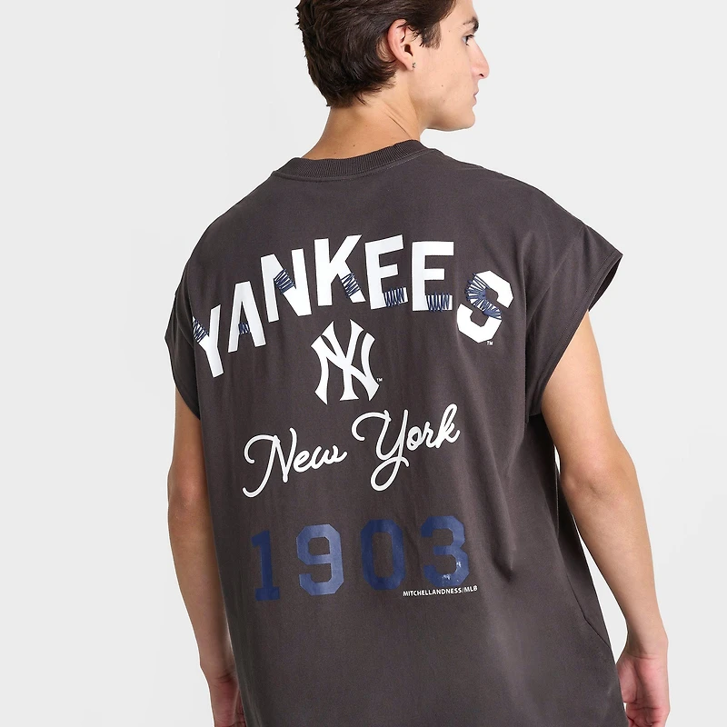 Men's Mitchell & Ness New York Yankees MLB Staggered Zap Cut-Off Top