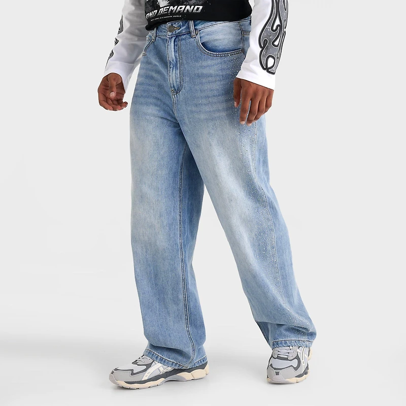 Men's Supply & Demand Rhinestone Relaxed Denim Jeans
