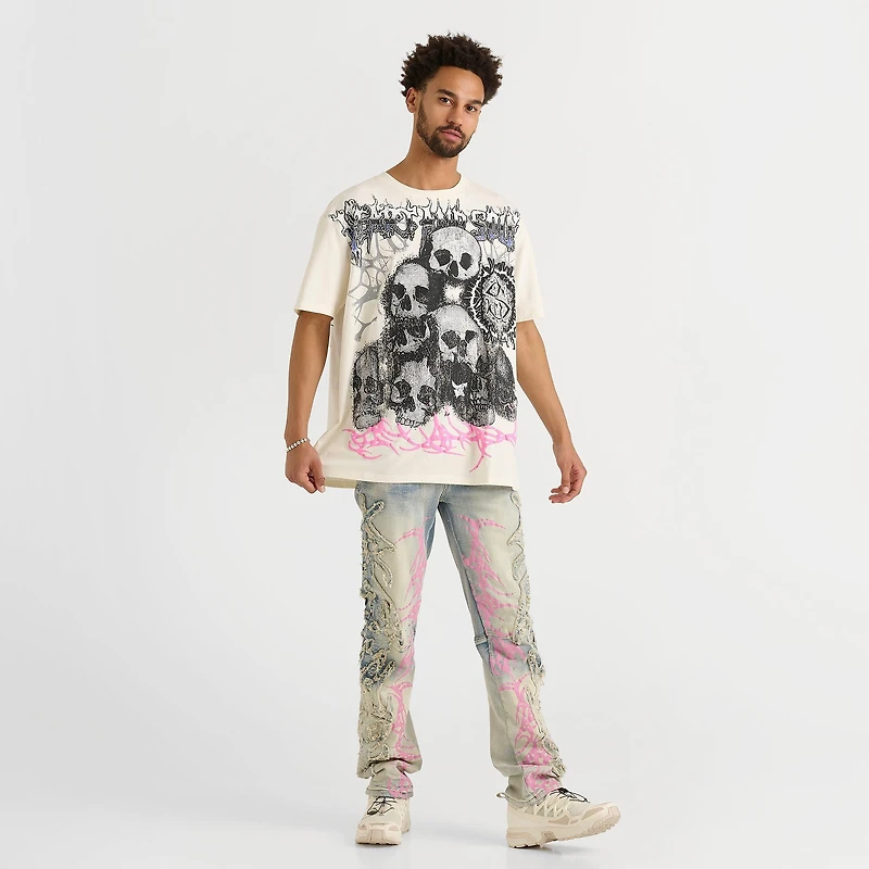 Men's Smoke Rise Dystopia Skulls Graphic T-Shirt