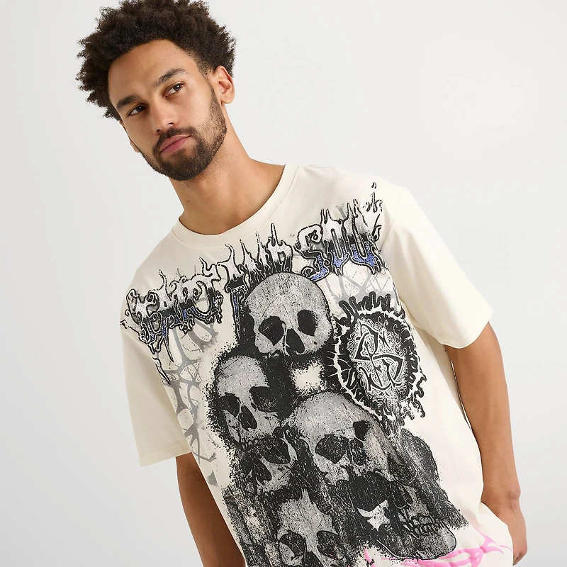 Men's Smoke Rise Dystopia Skulls Graphic T-Shirt