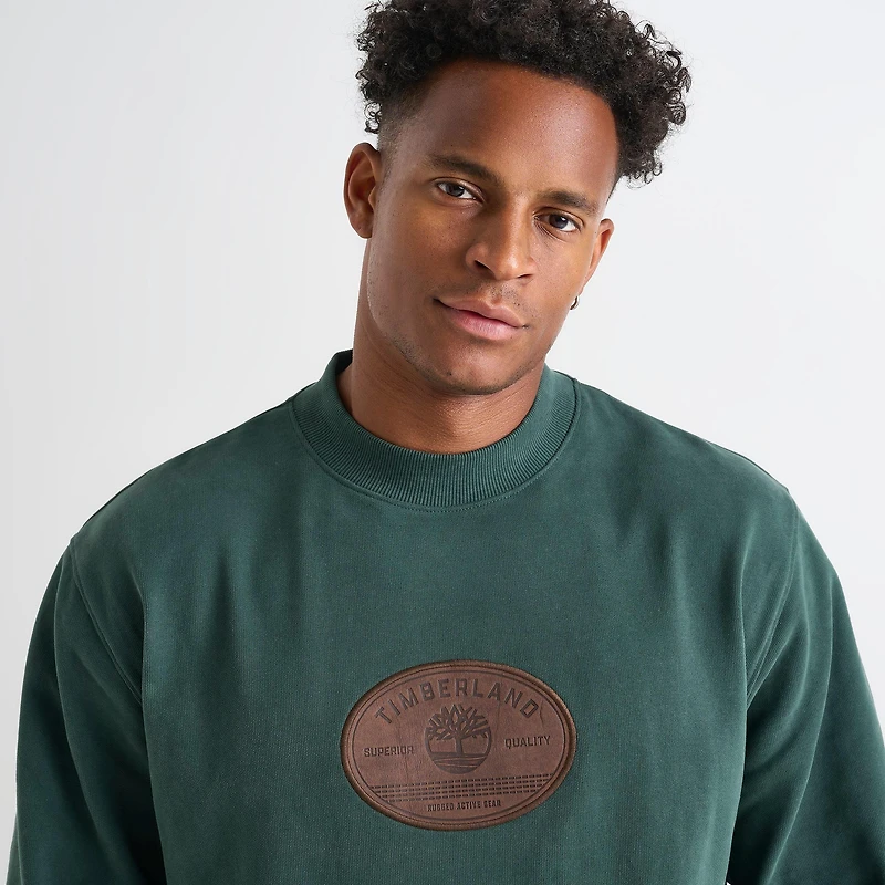 Men's Timberland Leather Badge Crewneck Sweatshirt