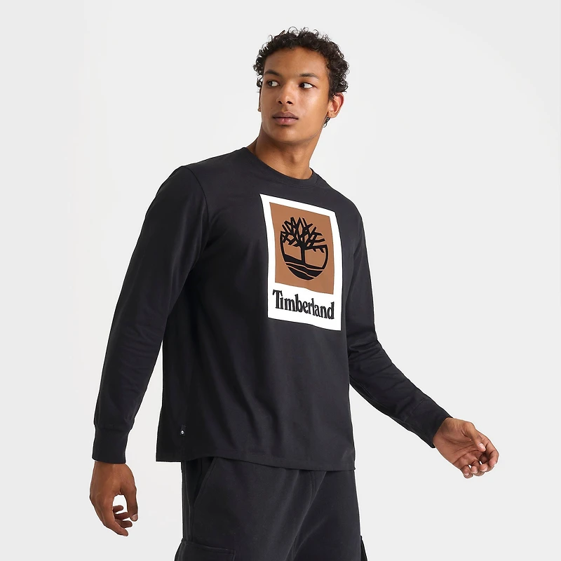 Men's Timberland Stack Logo Long-Sleeve T-Shirt