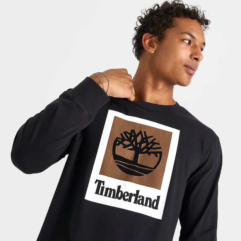 Men's Timberland Stack Logo Long-Sleeve T-Shirt