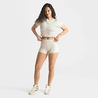 Women's Unlike Humans Ribbed Striped Mini Shorts