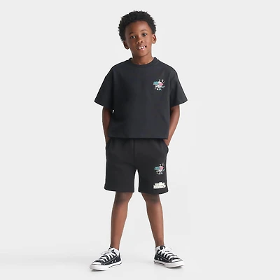 Little Kids' Unlike Humans Summer Party T-Shirt and Shorts Set