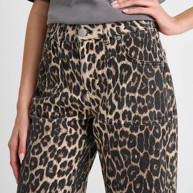 Women's Unlike Humans Leopard Denim Jeans