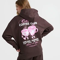 Women's Unlike Humans Coffee Club Oversized Pullover Hoodie