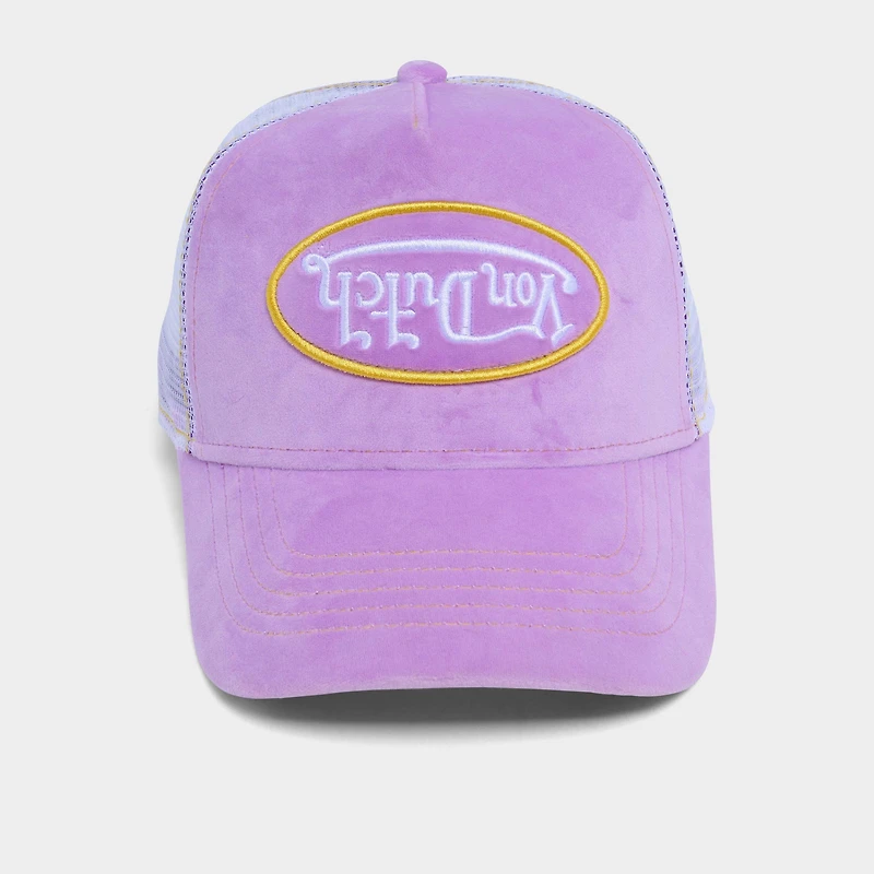 Von Dutch Reverse Logo Velvet Trucker Hat