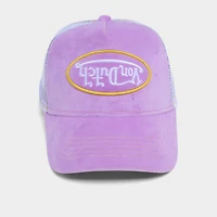 Von Dutch Reverse Logo Velvet Trucker Hat