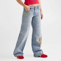 Women's Ed Hardy Rhinestone Phoenix Eagle Baggy Jeans
