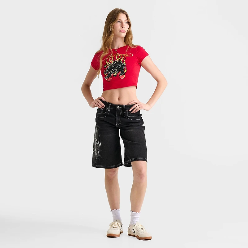 Women's Ed Hardy Sacred Heart Denim Jorts