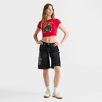 Women's Ed Hardy Sacred Heart Denim Jorts