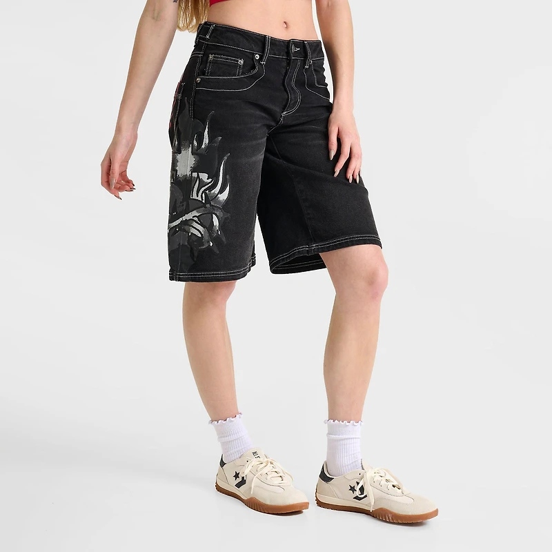 Women's Ed Hardy Sacred Heart Denim Jorts