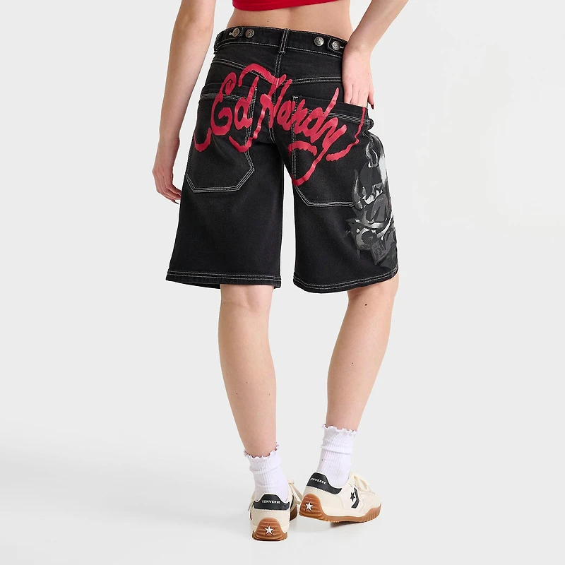 Women's Ed Hardy Sacred Heart Denim Jorts