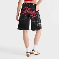 Women's Ed Hardy Sacred Heart Denim Jorts
