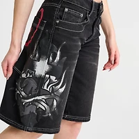 Women's Ed Hardy Sacred Heart Denim Jorts