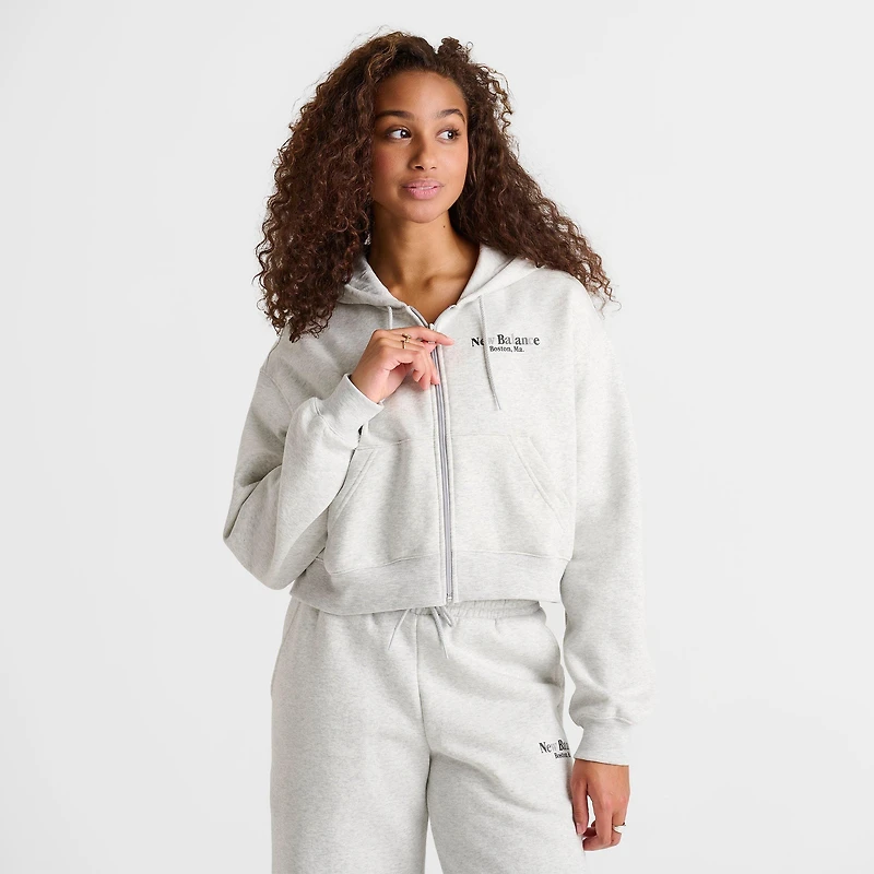 Women's New Balance Tone Crop Full-Zip Hoodie