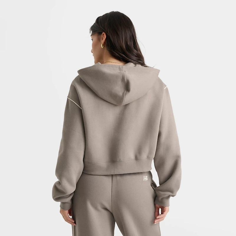 Women's New Balance Varsity Crop Full-Zip Hoodie