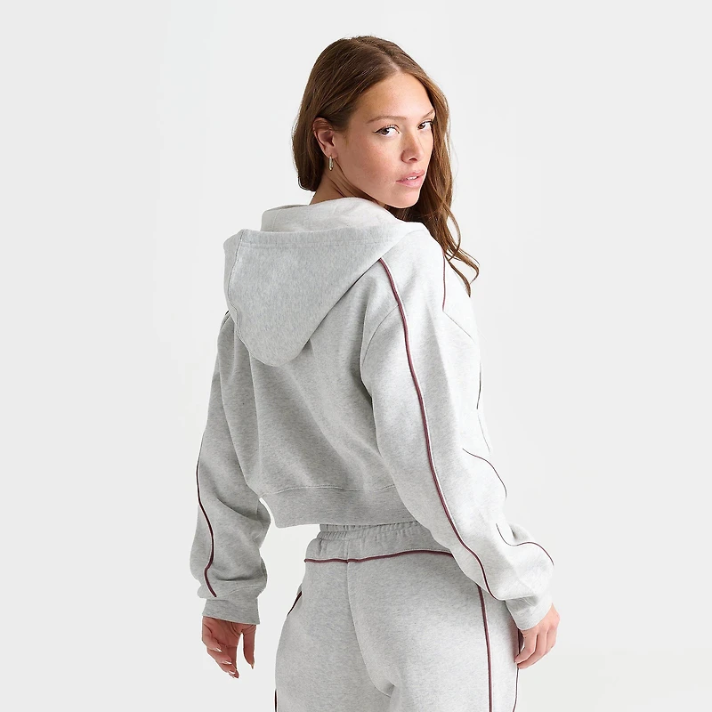 Women's New Balance Piped Cropped Full-Zip Hoodie