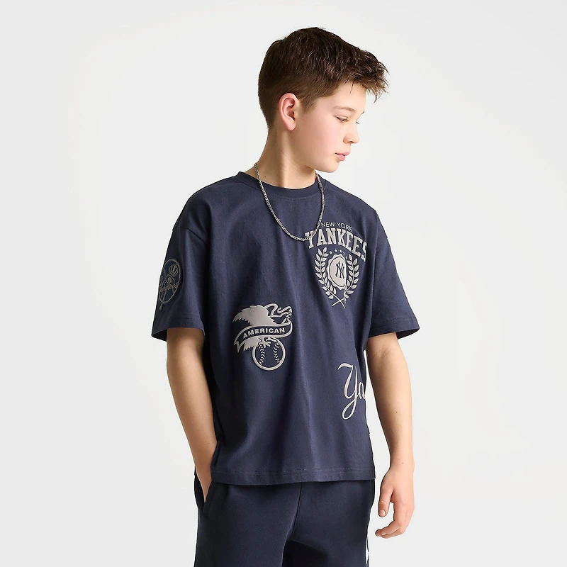 Big Kids' Pro Standard New York Yankees MLB Multi Logo T-Shirt