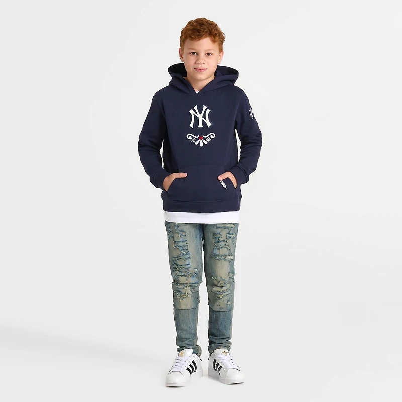 Big Kids' Pro Standard New York Yankees MLB Sugar Skull Pullover Hoodie