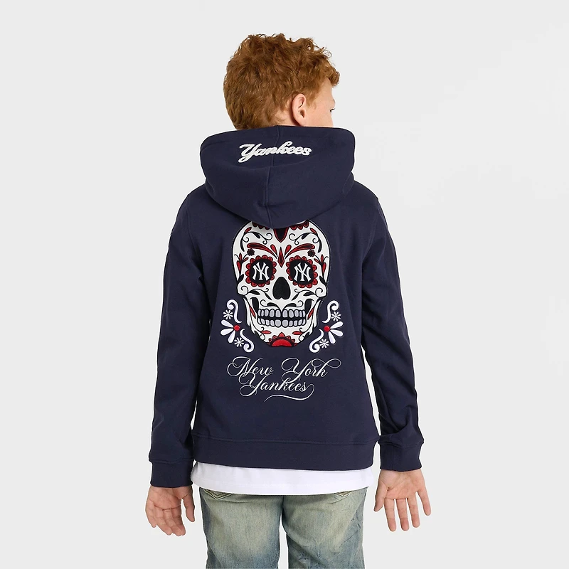 Big Kids' Pro Standard New York Yankees MLB Sugar Skull Pullover Hoodie