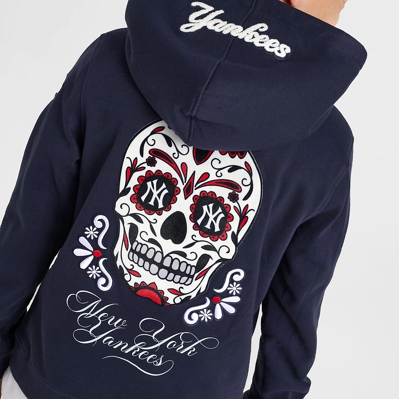 Big Kids' Pro Standard New York Yankees MLB Sugar Skull Pullover Hoodie