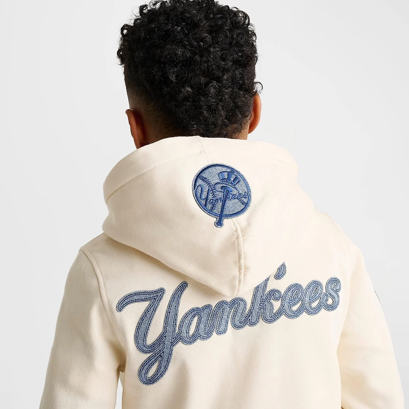 Big Kids' Pro Standard New York Yankees MLB Denim Patch Pullover Hoodie