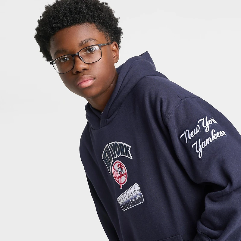 Big Kids' Pro Standard New York Yankees MLB Turn It Up Pullover Hoodie