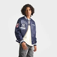 Big Kids' Pro Standard New York Yankees MLB Turn It Up Satin Bomber Jacket