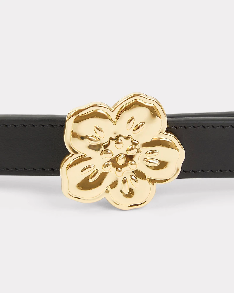 'Boke Flower' reversible leather belt for men