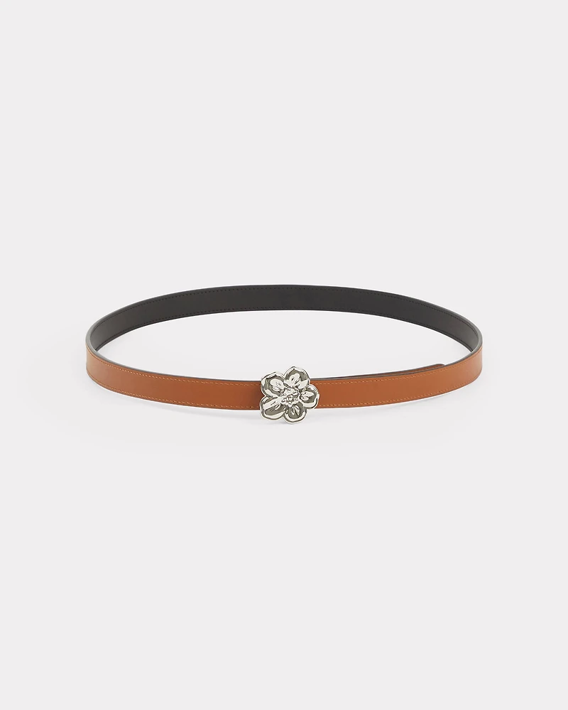 'Boke Flower' reversible leather belt for men