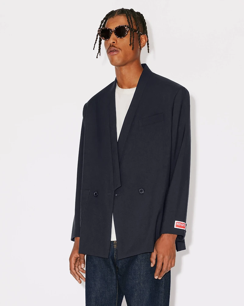 Tailored kimono jacket virgin wool