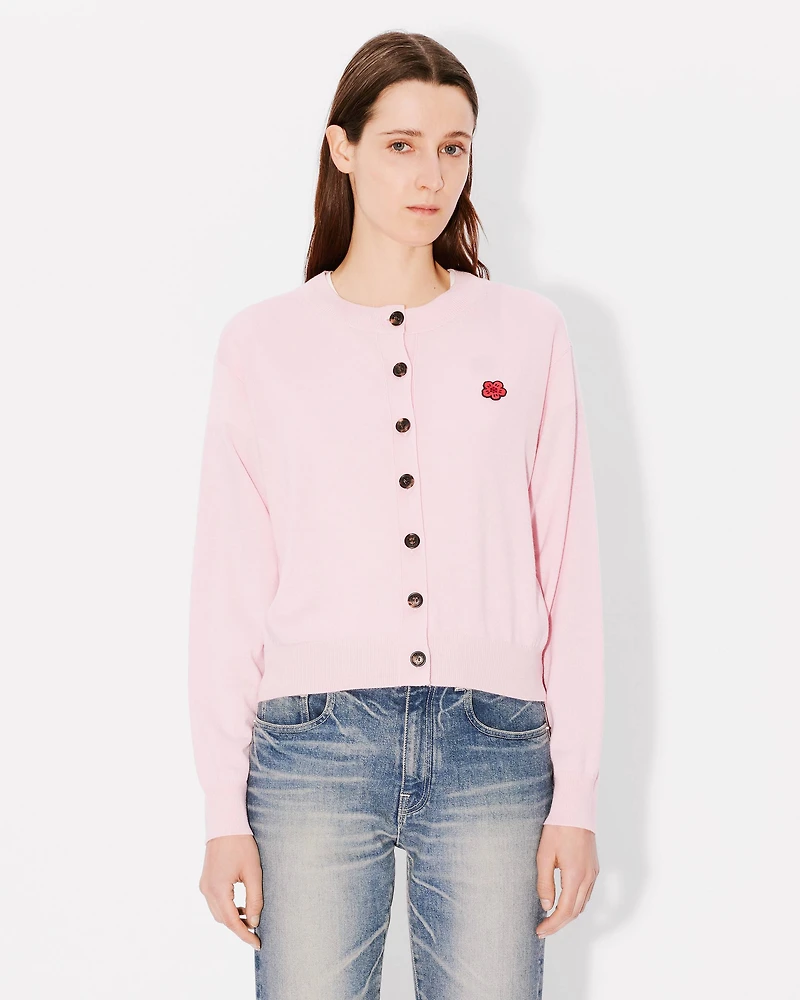 'Boke Flower' embroidered crewneck cardigan wool