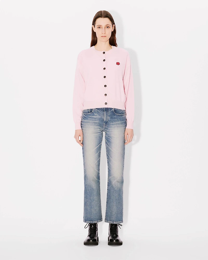 'Boke Flower' embroidered crewneck cardigan wool