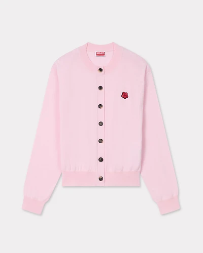 'Boke Flower' embroidered crewneck cardigan wool