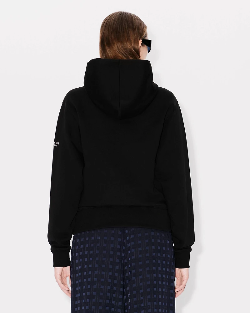 'Boke Flower' embroidered hoodie cotton