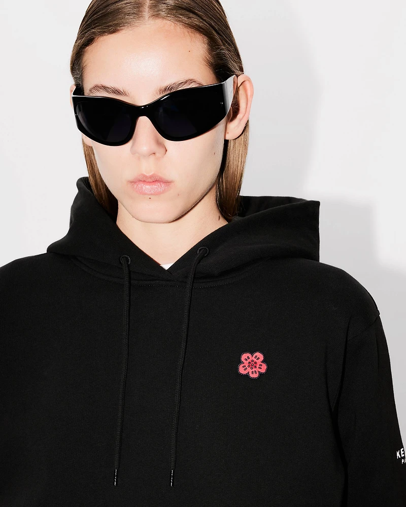 'Boke Flower' embroidered hoodie cotton