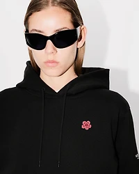 'Boke Flower' embroidered hoodie cotton