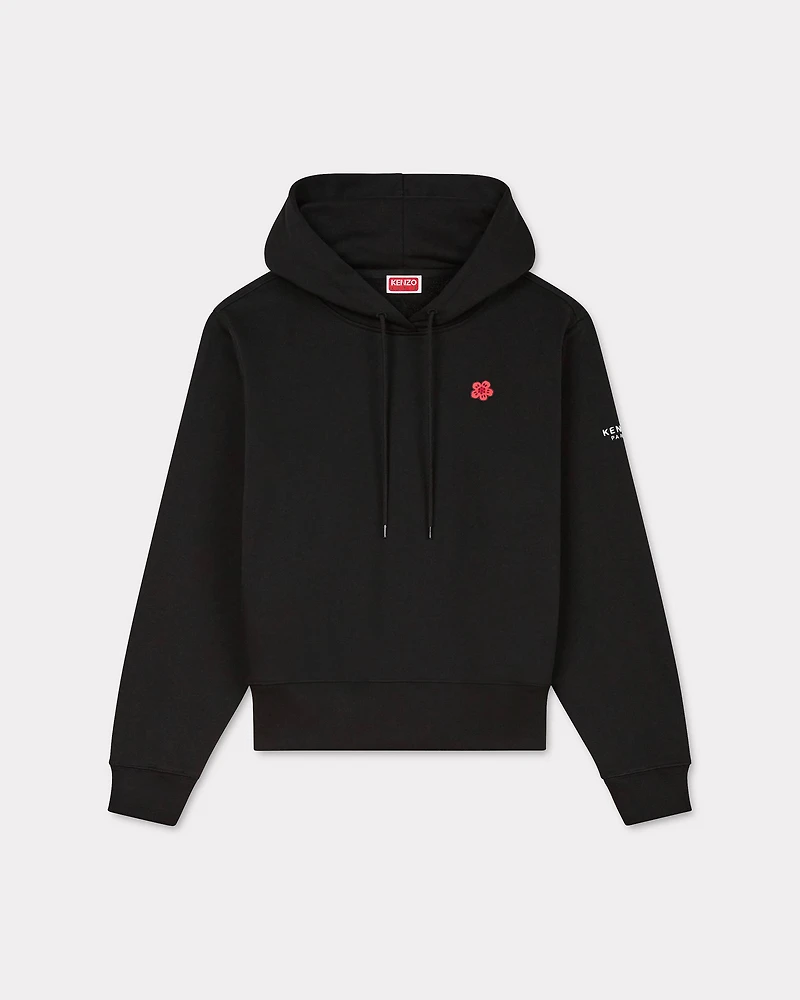 'Boke Flower' embroidered hoodie cotton