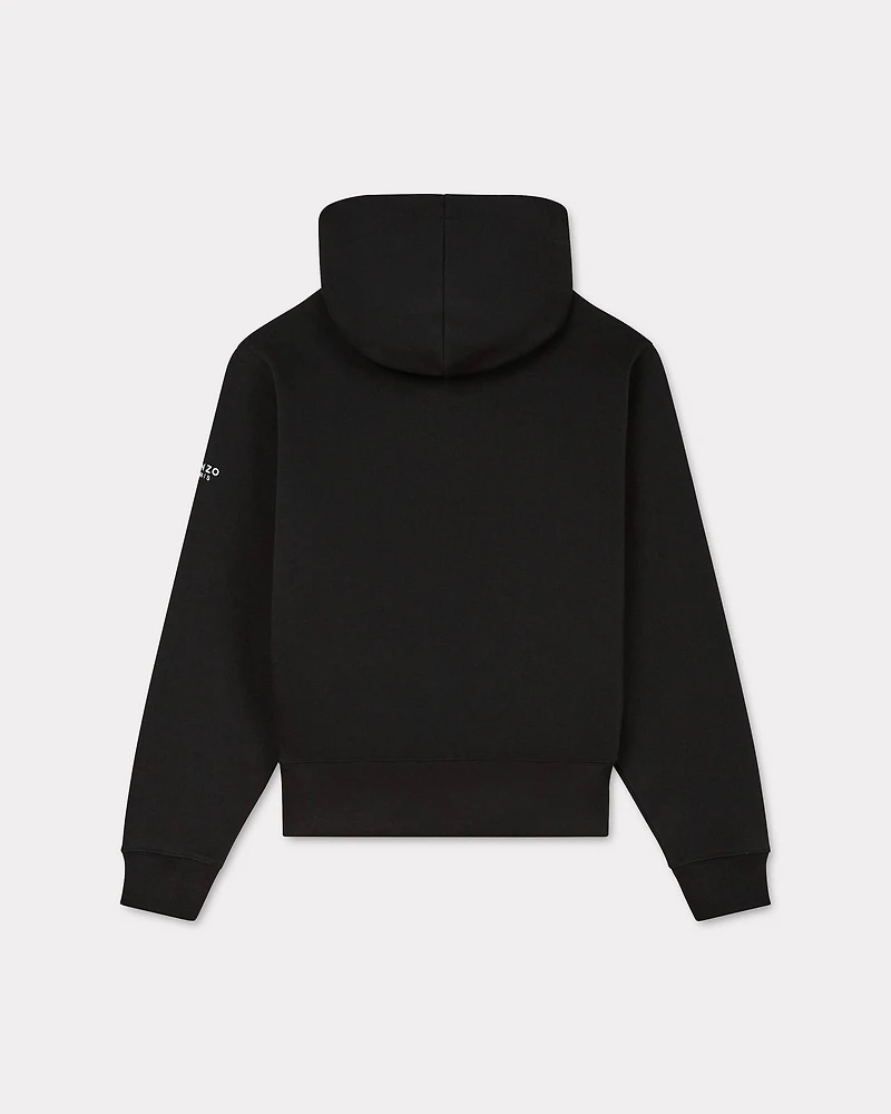 'Boke Flower' embroidered hoodie cotton