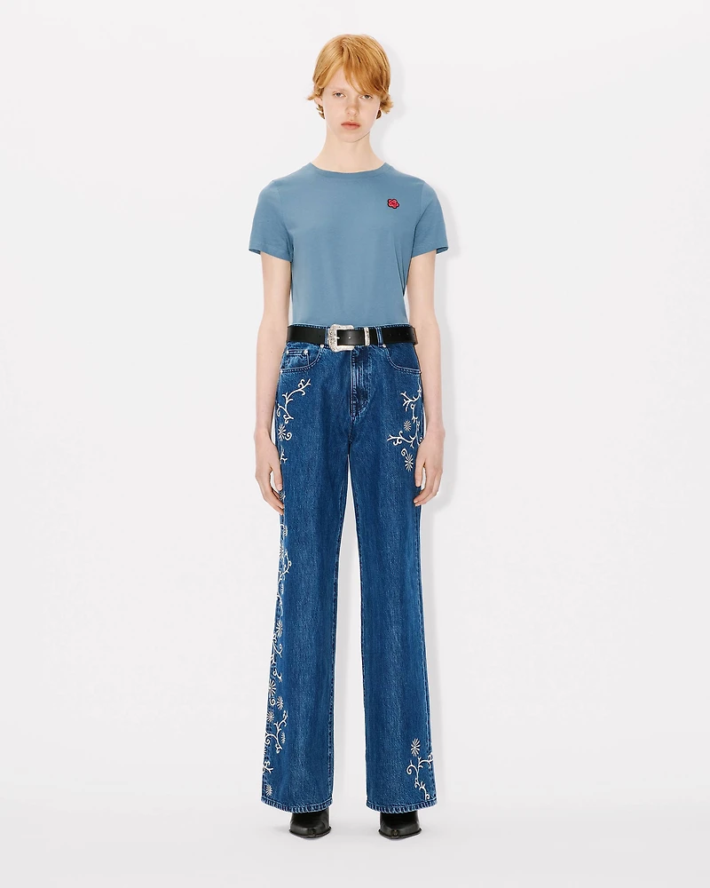 'Boke Flower' embroidered T-shirt cotton